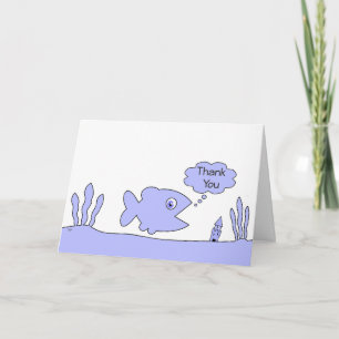 Carte Cartoon Bleu Cute Poisson Merci N'importe quelle c