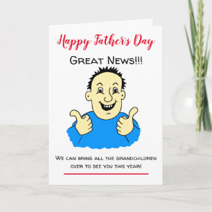 Carte Cartoon Cartoon Fête des pères Card pour la visite