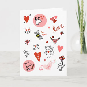 Carte Cartoon d'amour de la Saint Valentin