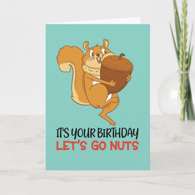 Carte Cartoon d'écureuil mignon Let's Go Nuts Drôle Anni (Devant)