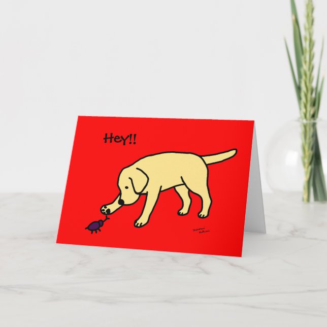 Carte Cartoon du Yellow Lab Labrador (Devant)