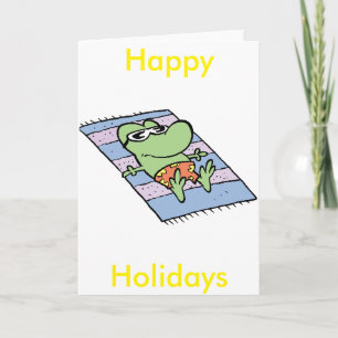 Carte Cartoon Frog Happy Holidays