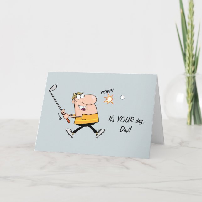 Carte Cartoon Golf Fête des pères (Devant)