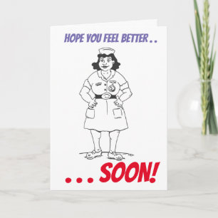 Carte Cartoon Nurse Get Well