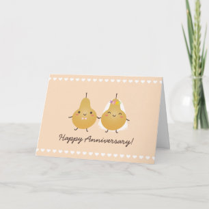 Carte Cartoon Perfect Pear Drôle Mignonne Couple Anniver