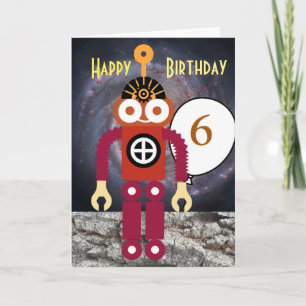 Carte Cartoon Robot Editable Children's Birthday