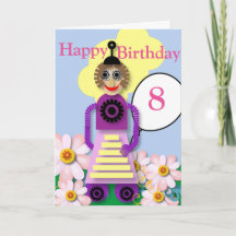 Cartoon Robot Editable Children's Birthday