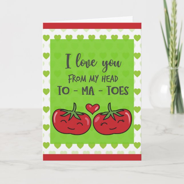 Carte Cartoon tomates amusantes Je t'aime (Devant)