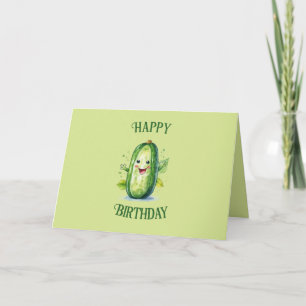 Carte Cartoon vert mignon Picket Anniversaire