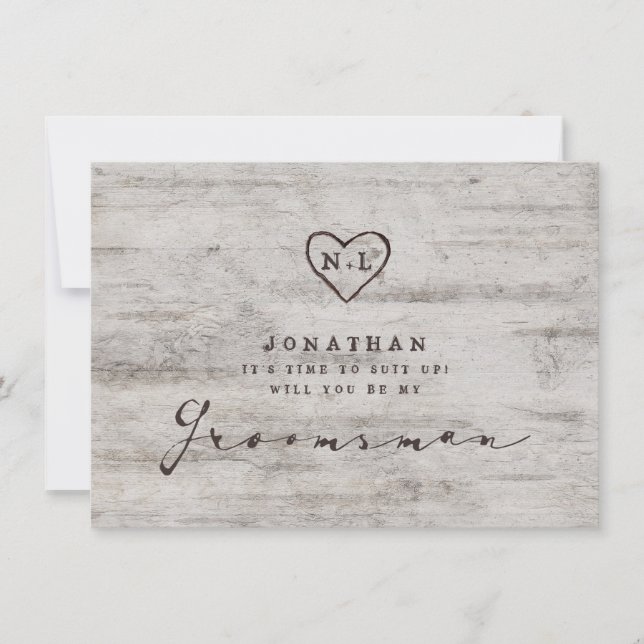 Carte Carved Sweethethee Be My Groomsman Proposition Car (Devant)