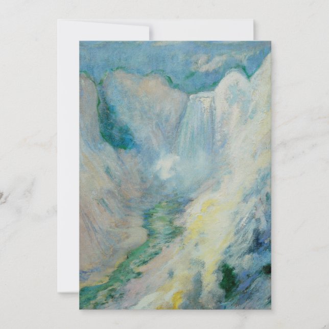 Carte Cascade à Yellowstone par Twachtman, Art Vintage (Devant)
