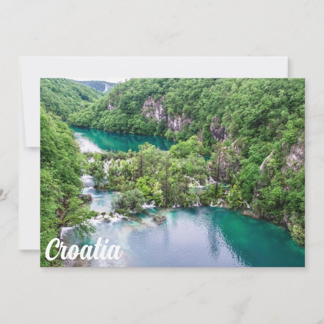 Carte Cascade de cascade dans le parc des lacs Plitvice, (Devant)