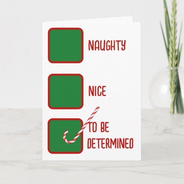 Carte Cases à cocher humour de Noël méchant ou gentil  (Devant)