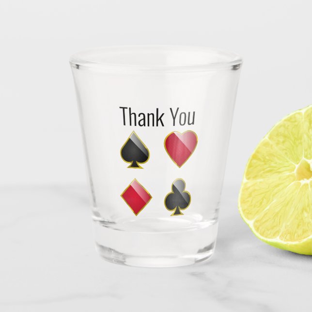 Carte Casino Convient Mariage Faveur Verre Shot (Devant)