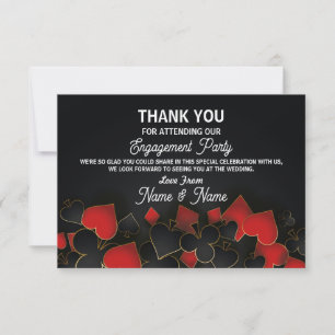 Carte Casino du Fiançailles Merci Mariage Las Vega