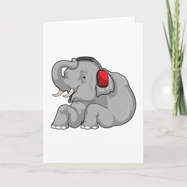 Carte Casque Audio Elephant Music (Devant)