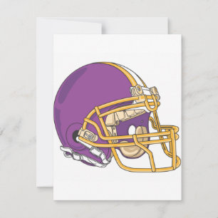 Carte Casque de football en or violet