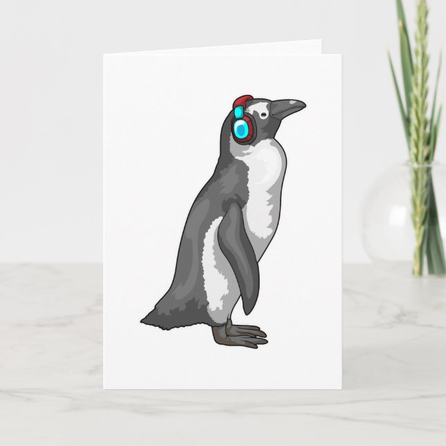 Carte Casque de musique Penguin (Devant)