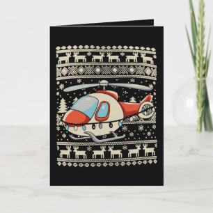 Carte Casque de Père Noël en hélicoptère Lumières de Noë