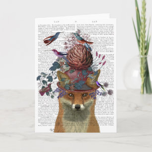 Carte Casque d'oiseaux renard avec Artichoke