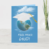 Casquette blanche de graduation sur la planète Ter