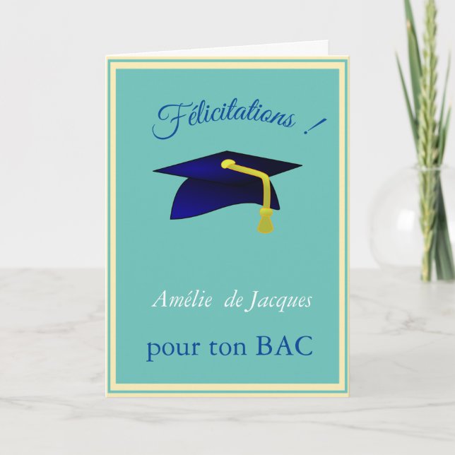 Carte Casquette bleue - Fêtes en français (Devant)