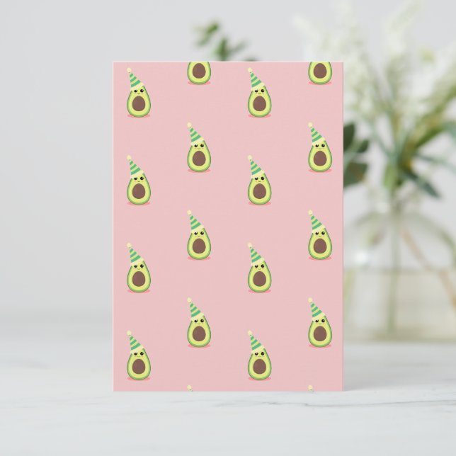 Carte Casquette d'anniversaire Avocado (Debout devant)
