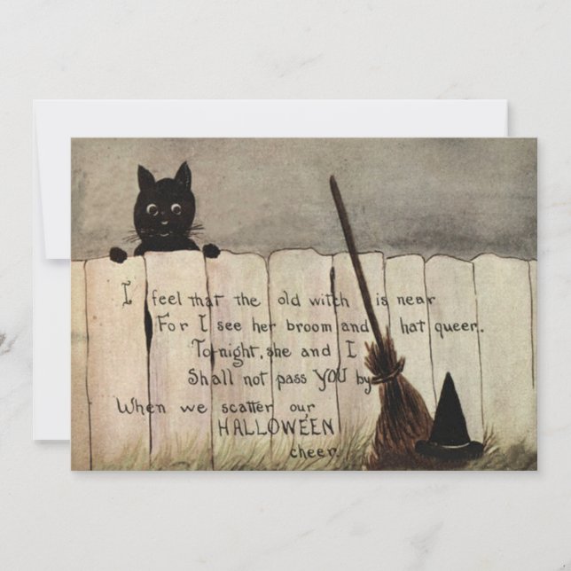 Carte Casquette de chambre de la sorcière de chat noir (Devant)