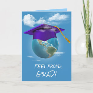 Carte Casquette de graduation violette sur la planète Te