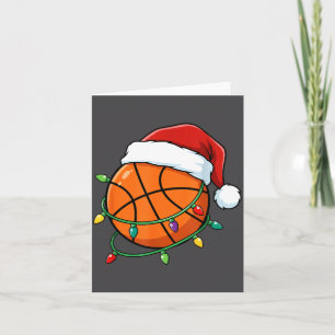 Carte Casquette de Noël Santa Basketball Enveloppée de L