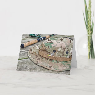Carte casquette de pêche et anniversaire du pôle