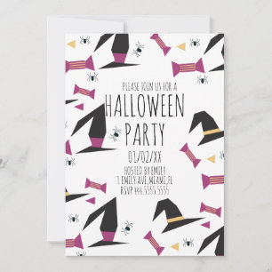 Carte Casquette de sorcière de fête d'Halloween Candy
