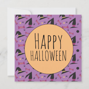 Carte Casquette de sorcière d'Halloween Spider Candy vio