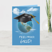 Casquette noire de graduation sur la planète Terre