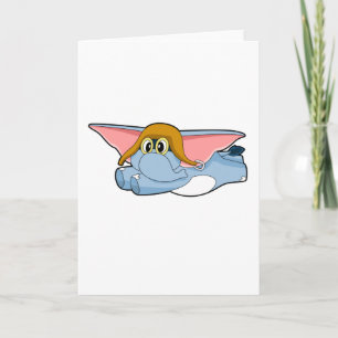 Carte Casquette pilote éléphant