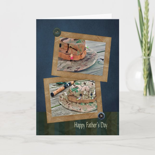 Carte Casquettes de pêche pour Fête des pères (Devant)