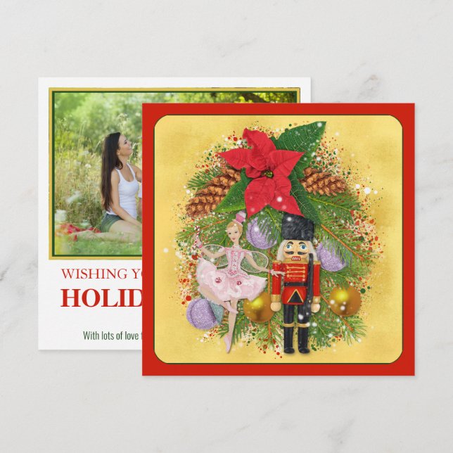 Carte Casse-Noisette Soldat Plum Fée Noël (Devant / Derrière)