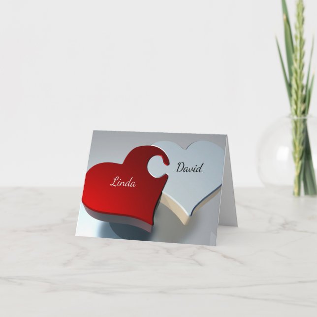 Carte Casse-tête Cœur ajustement parfait  (Devant)