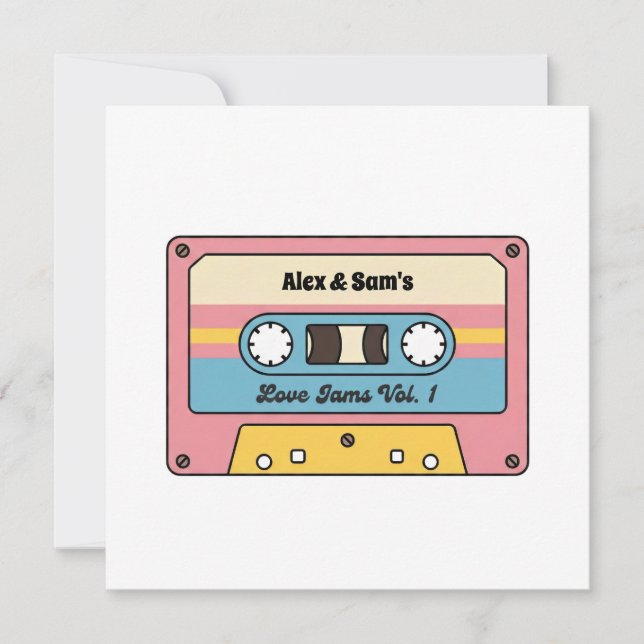 Carte Cassette personnalisé de chansons d'amour – Nom pe (Devant)