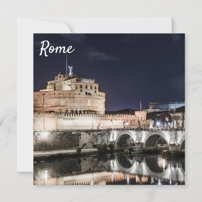 Carte Castel Sant Angelo la nuit à Rome (Devant)