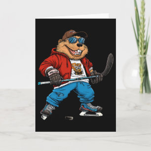 Carte Castor de hockey sur glace 