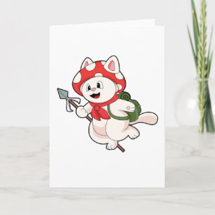Carte Cat as Mushroom picker with Mushroom