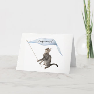 Carte Cat Banner Congratulations Card