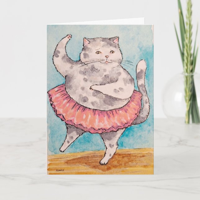 Carte Cat Dancing Get Well card (Devant)