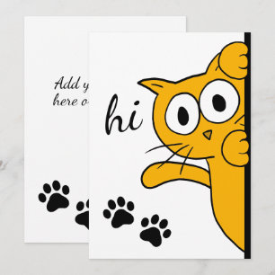 Carte Cat Dire Bonjour Personnalisé Texte Appartement