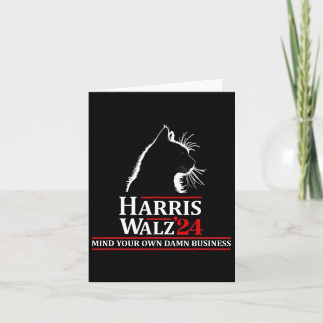 Carte Cat Harris Walz 2024 Kamala Harris 2024 Tim Walz 2 (Devant)