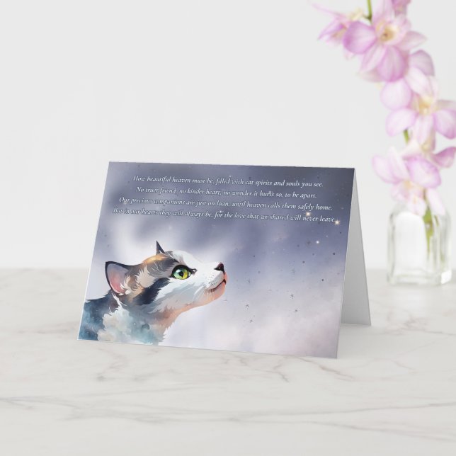 Carte Cat Kitten Kitty Sympathy Memorial Loss (Orchidée)