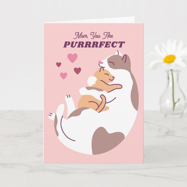 Carte Cat & Kitten Mother's Day Card (Petite plante)