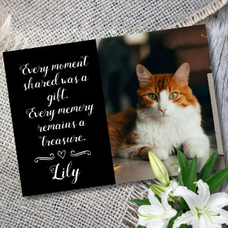 Carte Cat Loss Sympathy Card Personalized Photo Pet Name