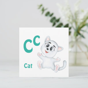 Carte Cat personnaliser ABC : Lettre C - Ajouter votre n